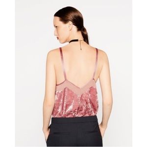 Zara Pink Mink Velvet Tank Top sz S
